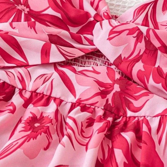 Floral Red and Pink Dress - Picture 4 of 4